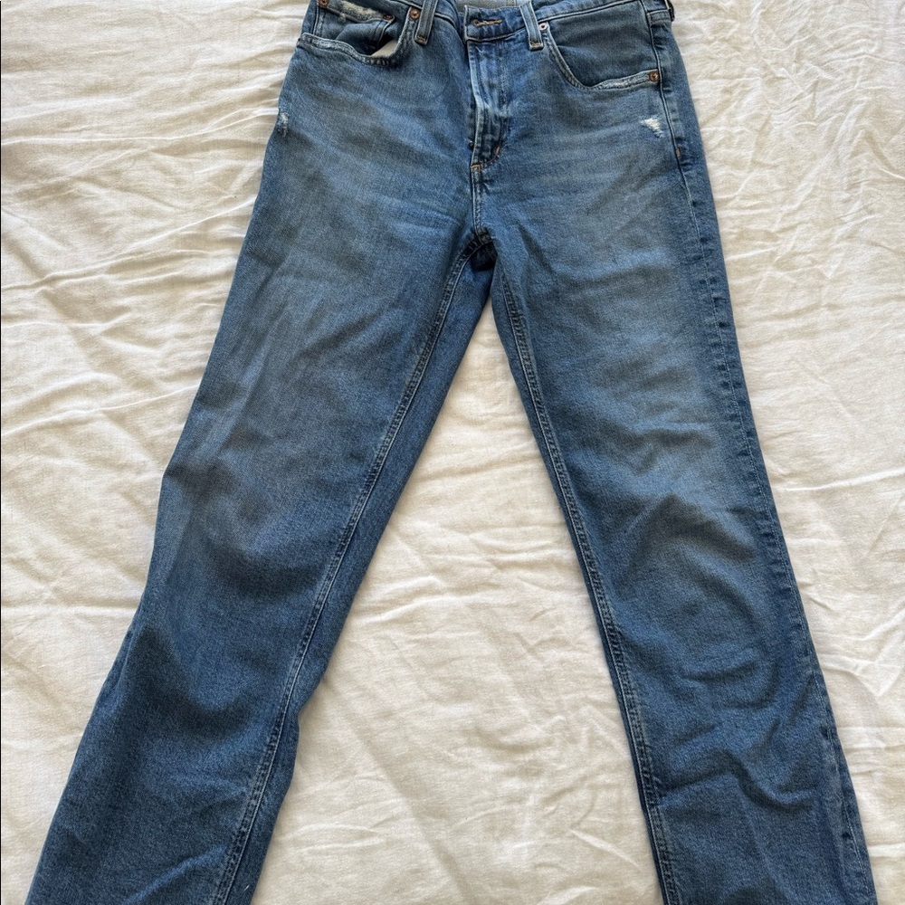 Agolde Kye Mid Rise Straight Crop (STRETCH) in Notion